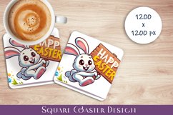 Happy Easter Square Coaster Sublimation Product Image 1