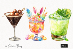Watercolor Easter Cocktail Clipart | Easter PNG Product Image 1