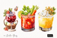 Watercolor Easter Cocktail Clipart | Easter PNG Product Image 1