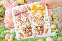 Coquette Patchwork Easter PNG, Faux Yarn Easter PNG, Bunny Product Image 1