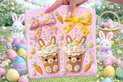 Coquette Patchwork Easter PNG, Faux Yarn Easter PNG, Bunny Product Image 3