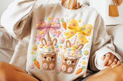 Coquette Patchwork Easter PNG, Faux Yarn Easter PNG, Bunny Product Image 5