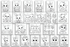Cute animals Design |Easter Coloring pages Bundle Product Image 3