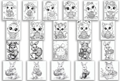 Cute animals Design |Easter Coloring pages Bundle Product Image 5
