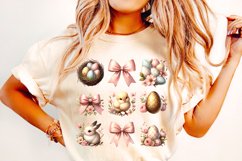 Easter Coquette Bow PNG, Easter Bunny PNG, Happy Easter PNG Product Image 1