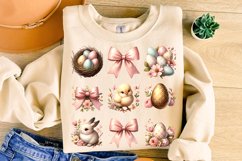Easter Coquette Bow PNG, Easter Bunny PNG, Happy Easter PNG Product Image 3