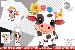 Easter Cow Clipart Product Image 1