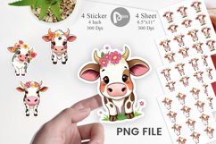Easter Cow Sticker Product Image 1