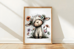 Whimsical Easter Cow Clipart PNG Product Image 2