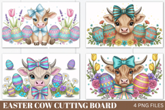 Easter Cow Cutting Board PNG, Easter Cow PNG Design Product Image 1