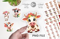 Easter Cow Sticker Product Image 1