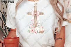 He Is Risen Easter Cross and Bunny Art Product Image 2