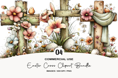 Easter Cross Clipart Sublimation Product Image 1