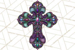 Patterned Easter Cross Clipart, Pastel Bold Christian Png Product Image 3