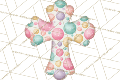 Patterned Easter Cross Clipart, Pastel Bold Christian Png Product Image 4