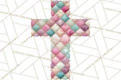 Patterned Easter Cross Clipart, Pastel Bold Christian Png Product Image 4