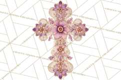 Patterned Easter Cross Clipart, Pastel Bold Christian Png Product Image 2