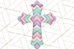 Patterned Easter Cross Clipart, Pastel Bold Christian Png Product Image 4