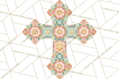 Patterned Easter Cross Clipart, Pastel Bold Christian Png Product Image 3