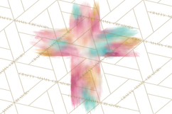 Patterned Easter Cross Clipart, Pastel Bold Christian Png Product Image 3