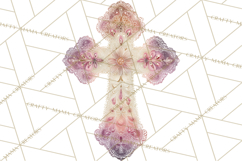 Patterned Easter Cross Clipart, Pastel Bold Christian Png Product Image 4