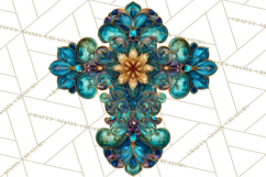 Patterned Easter Cross Clipart, Pastel Bold Christian Png Product Image 2