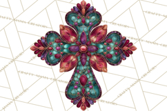 Patterned Easter Cross Clipart, Pastel Bold Christian Png Product Image 3