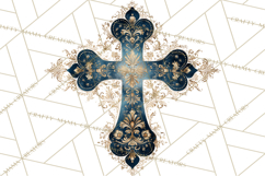 Patterned Easter Cross Clipart, Pastel Bold Christian Png Product Image 4