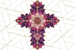 Patterned Easter Cross Clipart, Pastel Bold Christian Png Product Image 4