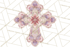 Patterned Easter Cross Clipart, Pastel Bold Christian Png Product Image 4