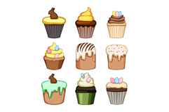 easter cupcake set cartoon Product Image 1