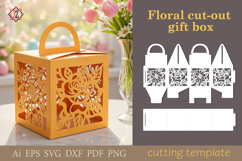 Gift Box Template with Cut-Out Flowers Product Image 1