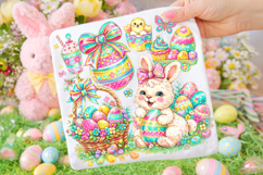 Bunny Easter PNG, Happy Easter PNG, Easter Egg PNG, Coquette Product Image 1