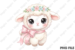 Easter Cute Kawaii Sheep Png Product Image 1