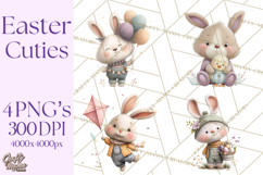 Whimsical Easter Animal Clipart, Printable PNG, Cute Bunny Product Image 1