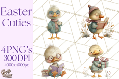 Whimsical Easter Animal Clipart, Printable PNG, Cute Bunny Product Image 1