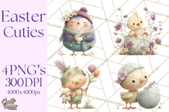 Whimsical Easter Animal Clipart, Printable PNG, Cute Bunny Product Image 1