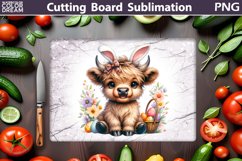 Easter Cutting Board | Easter Highland Cow Cutting Board Product Image 1