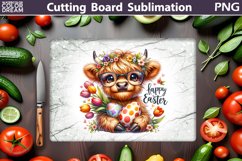 Easter Cutting Board | Easter Highland Cow Cutting Board Product Image 1