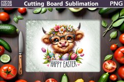 Easter Cutting Board | Easter Highland Cow Cutting Board Product Image 1