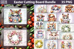 Easter Cutting Board Bundle | Easter Animals Cutting Board Product Image 1