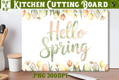 Coquette Easter Kitchen Cutting Board | Hello Spring PNG Product Image 1