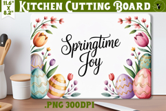 Coquette Easter Kitchen Cutting Board | Springtime Joy PNG Product Image 1