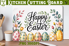 Coquette Easter Kitchen Cutting Board | Happy Easter PNG Product Image 1