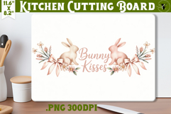 Coquette Easter Kitchen Cutting Board | Bunny Kisses Design Product Image 1