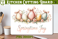 Coquette Easter Kitchen Cutting Board | Springtime Joy PNG Product Image 1
