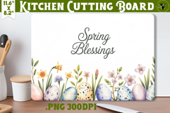 Coquette Easter Kitchen Cutting Board | Spring Blessings PNG Product Image 1