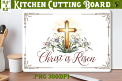 Christian Easter Kitchen Cutting Board | Christ is Risen Product Image 1