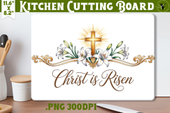 Christian Easter Kitchen Cutting Board | Christ is Risen Product Image 1