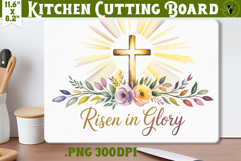 Christian Easter Kitchen Cutting Board | Risen in Glory Product Image 1